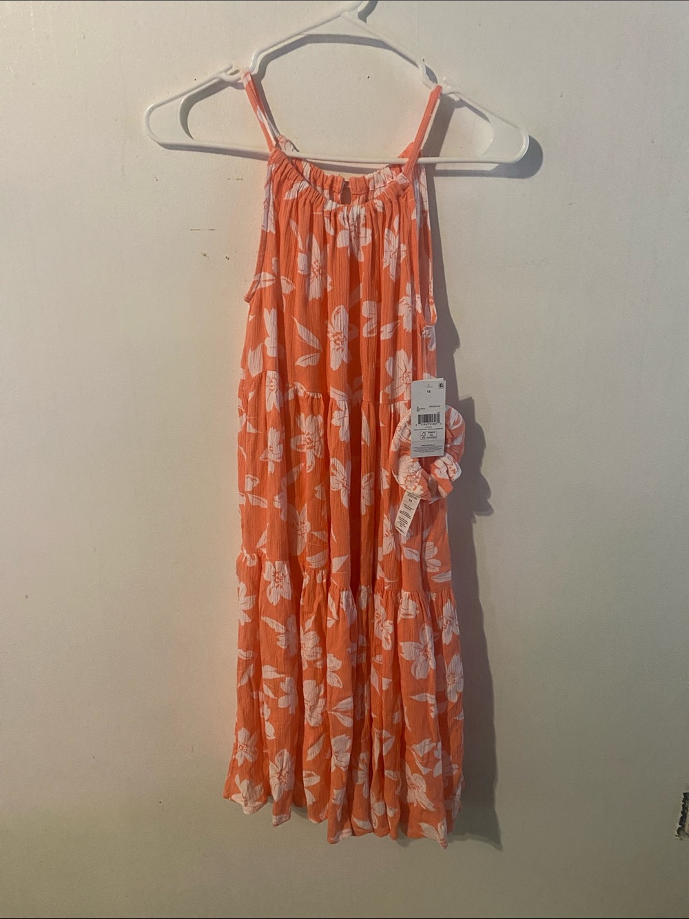 Peachy Orange Floral Maxi Sundress